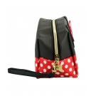 Necessaire retangular nas cores e estilo da Minnie com 11 x 10 x 20 cm de dimensÃ£o. Vem com assinat