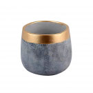 Cachepot Cimento Gold Colar Azul Urban