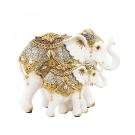 Elefante Com Filhote de Resina Com OrnamentaÃ§Ã£o