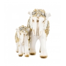 Elefante Com Filhote de Resina Com OrnamentaÃ§Ã£o