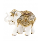 Elefante Com Filhote de Resina Com OrnamentaÃ§Ã£o