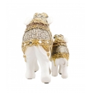 Elefante Com Filhote de Resina Com OrnamentaÃ§Ã£o