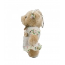 Chaveiro Urso de PelÃºcia Bege Com Vestido Florido