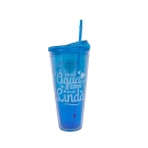 Copo Azul Com Canudo 950Ml - 