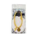 Pulseira TerÃ§o Contas Douradas SÃ£o Bento e Crucifixo