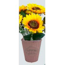 Arranjo Girassol com Vaso Rosa