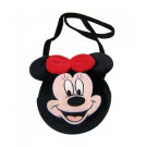 Bolsa de Pelúcia Preta com Rosto Minnie