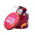 Caneca Porcelana Vermelha na Lata Mickey