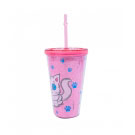 Copo Rosa Canudo Mingau 