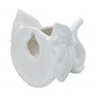 Cachepot parede ceramica animals head elephant-Branco