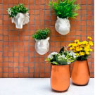 Cachepot parede ceramica animals head elephant-Branco