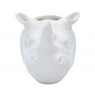Cachepot parede ceramica animals head Rhino-branco