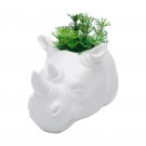 Cachepot parede ceramica animals head Rhino-branco