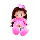 Boneca Vestido Rosa com cabelo longo  38cm