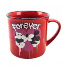 Caneca Vermelha Forever Mickey e Minnie