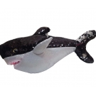 Tubarão de pelúcia com pele de lantejoula preto