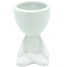 Vaso Cachepï¿½s  Boneco Posiï¿½ï¿½o Yoga Abs Branco