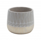 Vaso Concreto Inlined Squares Cinza Urban