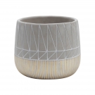 Vaso Concreto Inlined Squares Cinza Urban