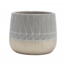 Vaso Concreto Inlined Squares Cinza Urban
