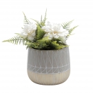 Vaso Concreto Inlined Squares Cinza Urban