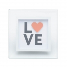 Quadro Placa de Vidro De Mesa Decorativa My Love Hearts Transparente e Dourado da Urban