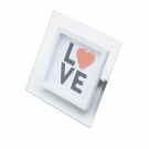 Quadro Placa de Vidro De Mesa Decorativa My Love Hearts Transparente e Dourado da Urban