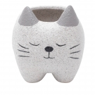 Cachepot Decorativo de Concreto Sleeping Cat Cinza Urban