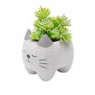 Cachepot Decorativo de Concreto Sleeping Cat Cinza Urban