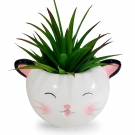 Vaso Decorativo De Cerï¿½mica Gato Multiart