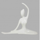 Enfeite Decorativo Estátua De Porcelana Branco Posição De Yoga Imterpont
