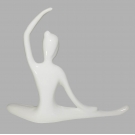 Enfeite Decorativo Estátua De Porcelana Branco Posição De Yoga Imterpont