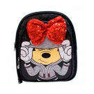 Mochila Preta e Laï¿½o de Glitter Minnie Disney