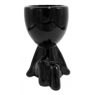 Vaso Cachepï¿½s  Boneco Posiï¿½ï¿½o Sentado Abs Preto