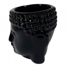 Cachepot Para Vaso Em Resina Buda Cor Preto FWB