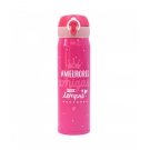 Garrafa Tï¿½rmica com tampa rosa 400ml Melhores amigas