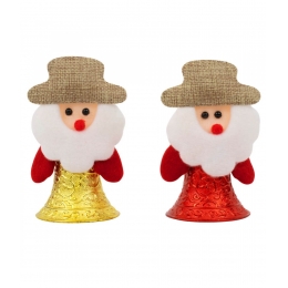 Jg Papai Noel Sino Vermelho Amarelo 11cm - Enfeite Natalino