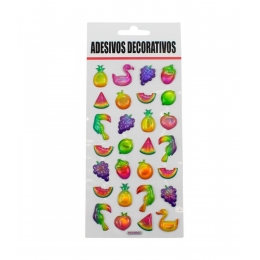 Adesivo Decorativo Frutas Aves 21.5x9.5cm