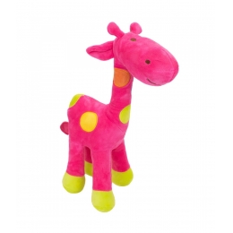 Girafa Rosa Com Pintas Coloridas 34cm - PelÃºcia