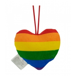 Mini Almofada CoraÃ§Ã£o Arco-Ã­ris 8x4x10cm