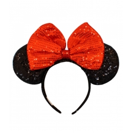 Tiara LaÃ§o Vermelho Orelhas Minnie Lantejoulas - Disney