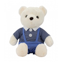 Urso Jardineira Azul 30cm - Pelúcia