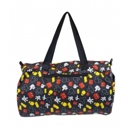 Bolsa Viagem Academia Preta Partes Corpo Mickey 22x43x25cm - Disney