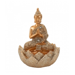 Buda Dourado Porta Vela 10cm