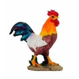 Galo Colorido 18cm - Resina Animais