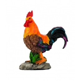 Galo Colorido 17cm - Resina Animais