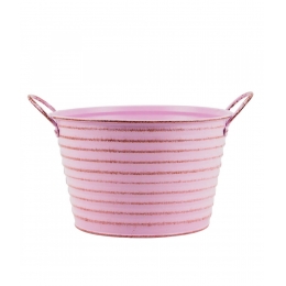 Balde Metal RÃºstico Rosa AlÃ§as MetÃ¡licas Jardinagem 11x17cm