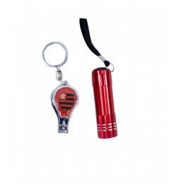 Jogo De Lanterna Com Chaveiro Cortador De Unha - Flamengo