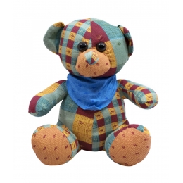 Urso Laranja De Pano Sentado LaÃ§o PescoÃ§o 23cm - PelÃºcia