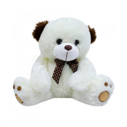Urso de Pelúcia Branco Laço de Bolas Foffy